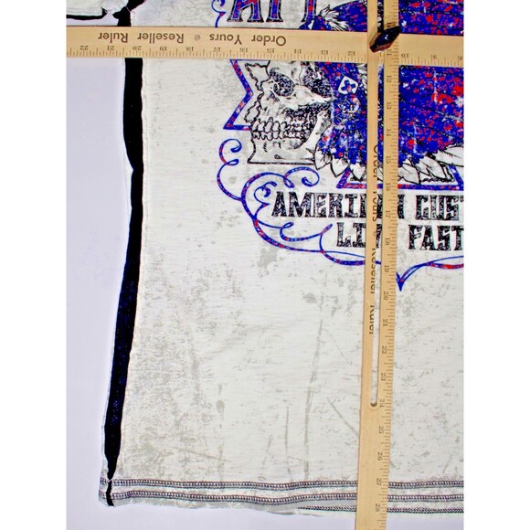 Affliction Native American Customs Live Fast White Long Sleeve T-Shirt Men Sz. M - Picture 11 of 11